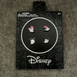 New Aldi Disney 2025 2 Pair Earrings Silver Mickey & Minnie Heads
